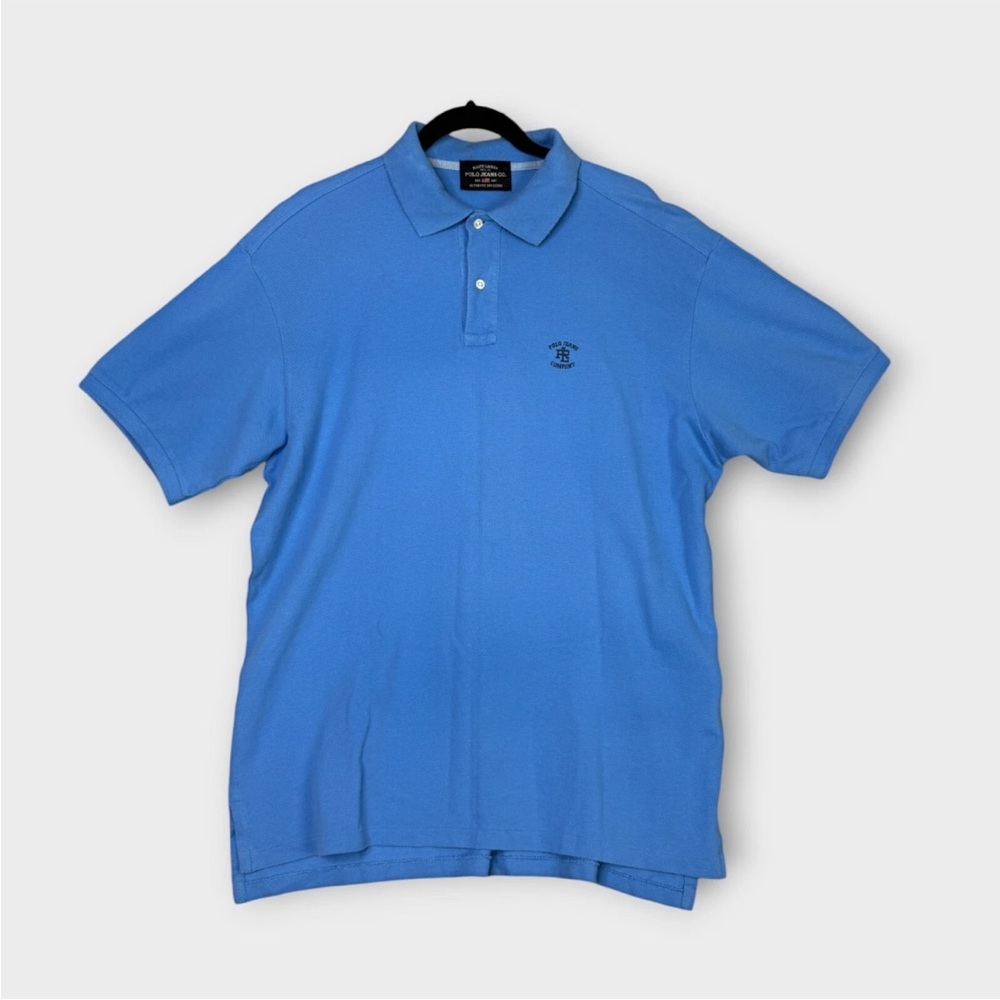 Vintage Polo Jeans Co Ralph Lauren Polo Shirt Mens Size XL Blue Embroidered Logo